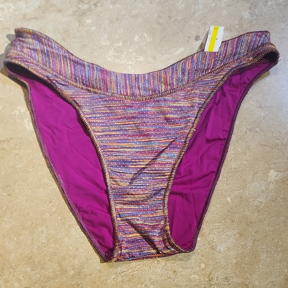 Becca Colorful High Cut Bikini Bottoms M